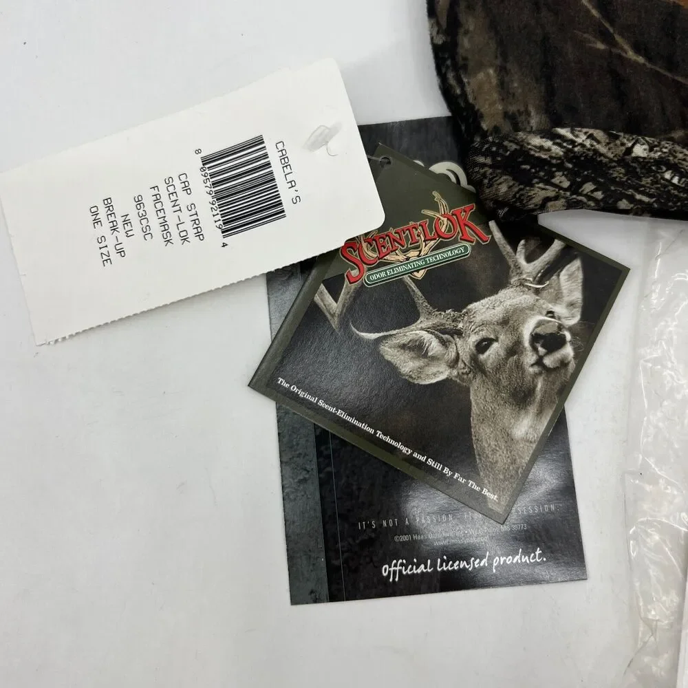 Vintage Cabelas Cap Strap Face Mask Mens OSFA Camo Hunting Scentlok Made USA